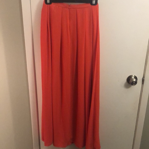 Orangey red floor length skirt, purchased in Italy. Never worn. Size medium - Picture 2 of 3